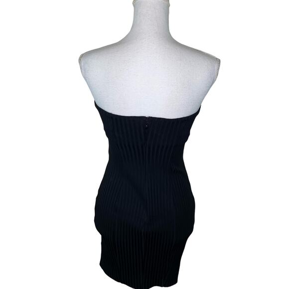 NBD Women's Strapless Ribbed Tube Cocktail Dress Black Size S - Picture 2 of 16